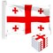 G128 5 Pack: Georgia Georgian Flag | 3x5 Ft | LiteWeave Pro Series Printed 150D Polyester | Country Flag, Indoor/Outdoor, Vibrant Colors, Brass Grommets